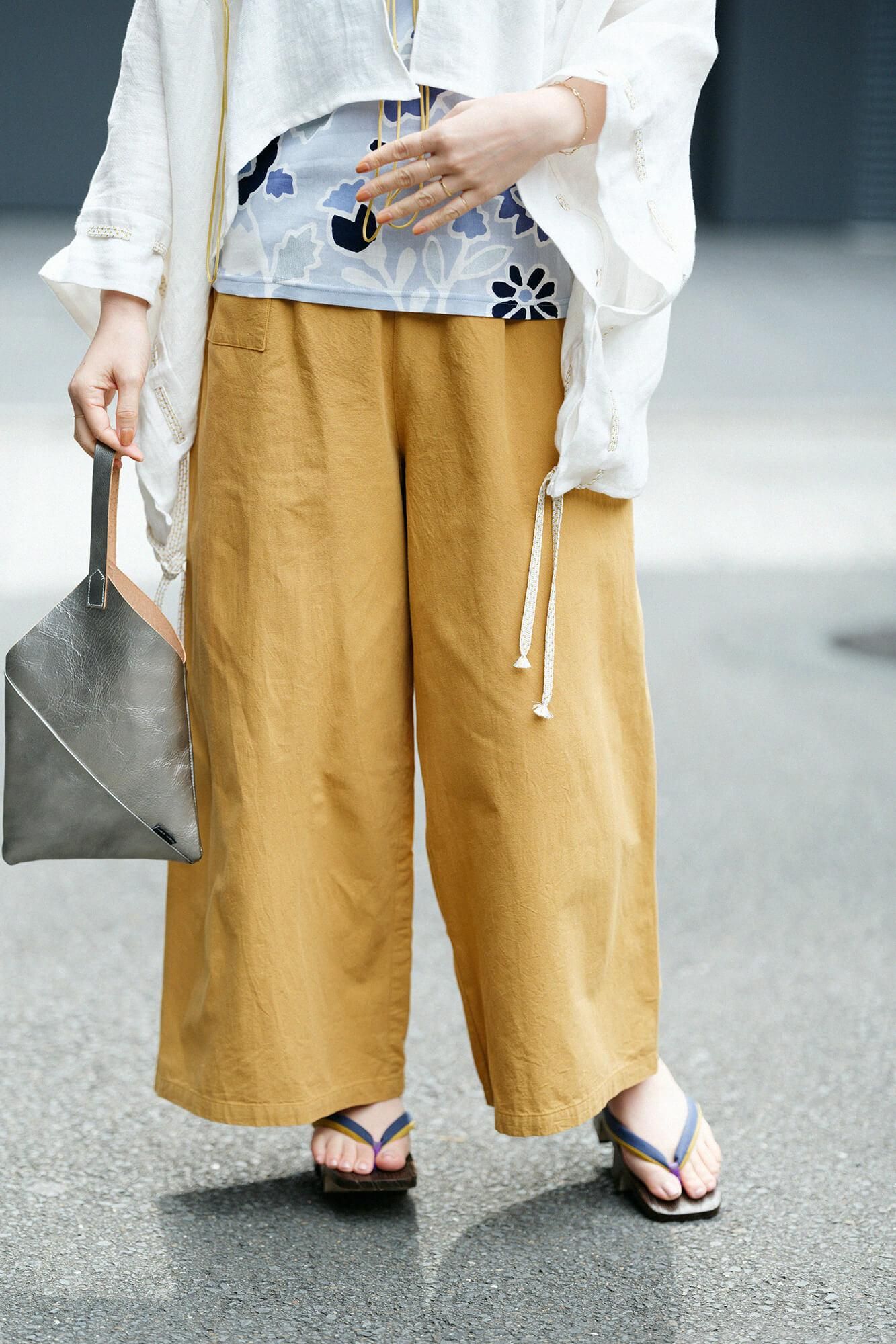 伊勢木綿 20/20 広形（ひろなり）もんぺ／芝翫茶（しかんちゃ）