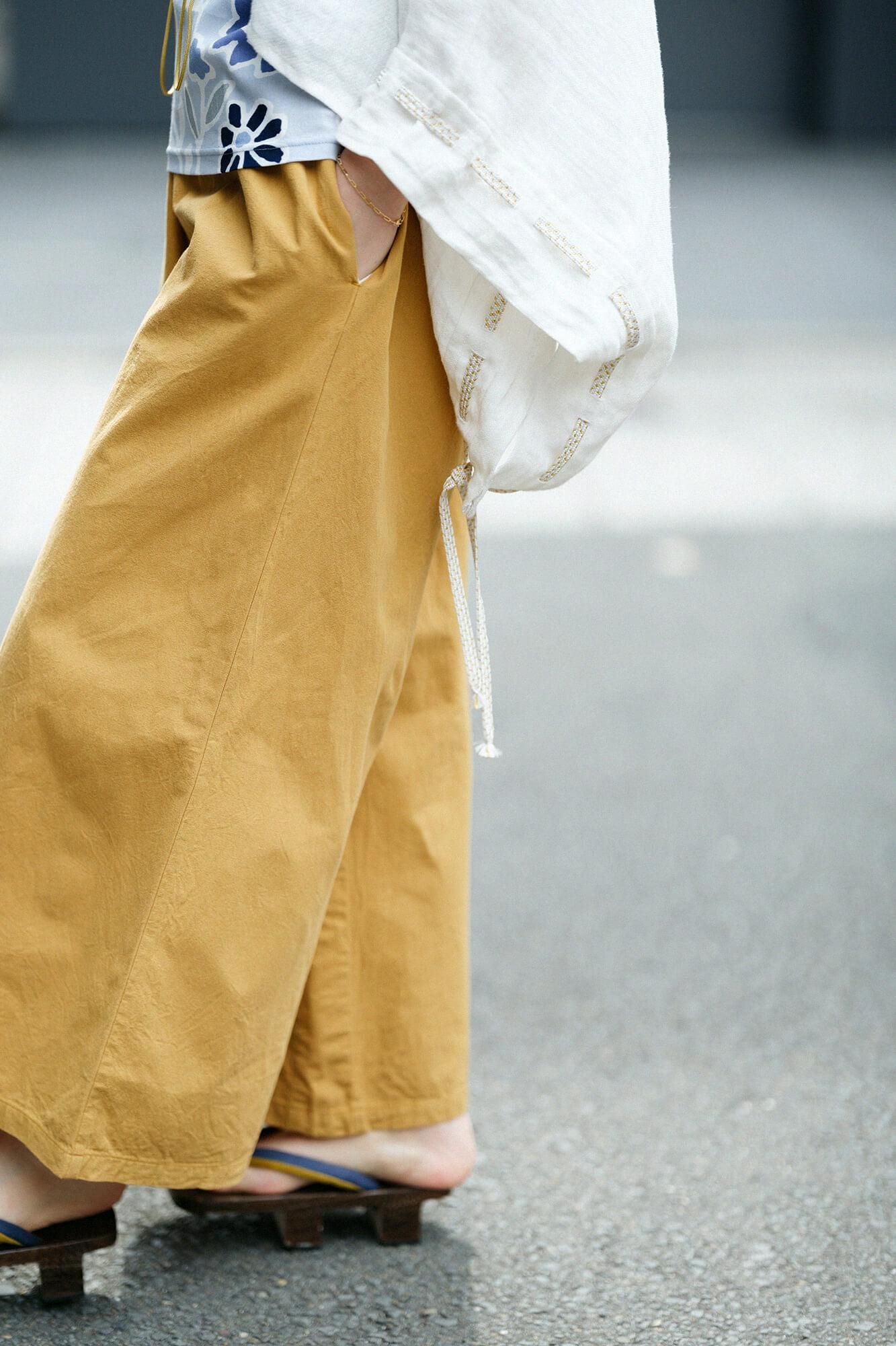 伊勢木綿 20/20 広形（ひろなり）もんぺ／芝翫茶（しかんちゃ）