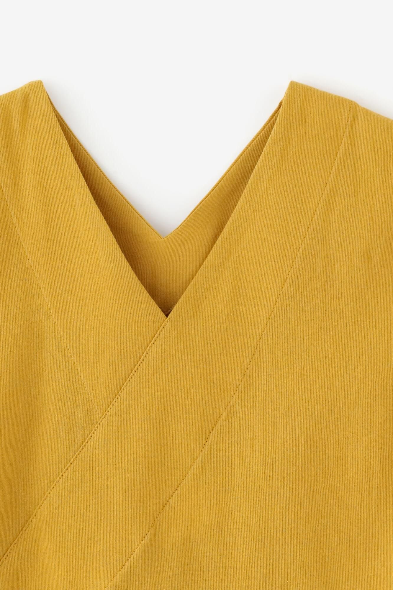 Chizimi Cotton 40/40 V-neck Shirt / Golden Yellow