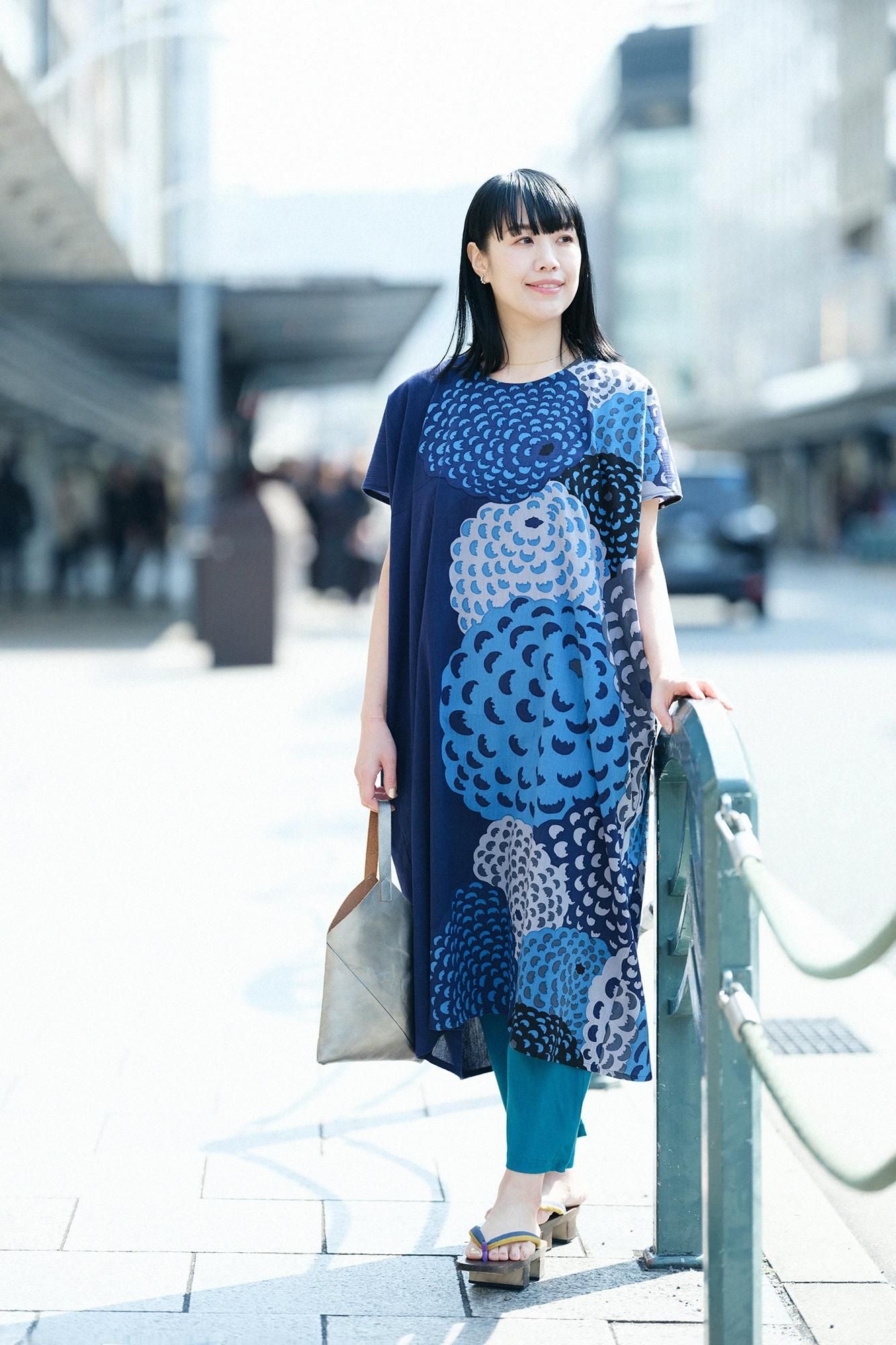 Chizimi Cotton 40/40 Skinny Pants / Marine Green