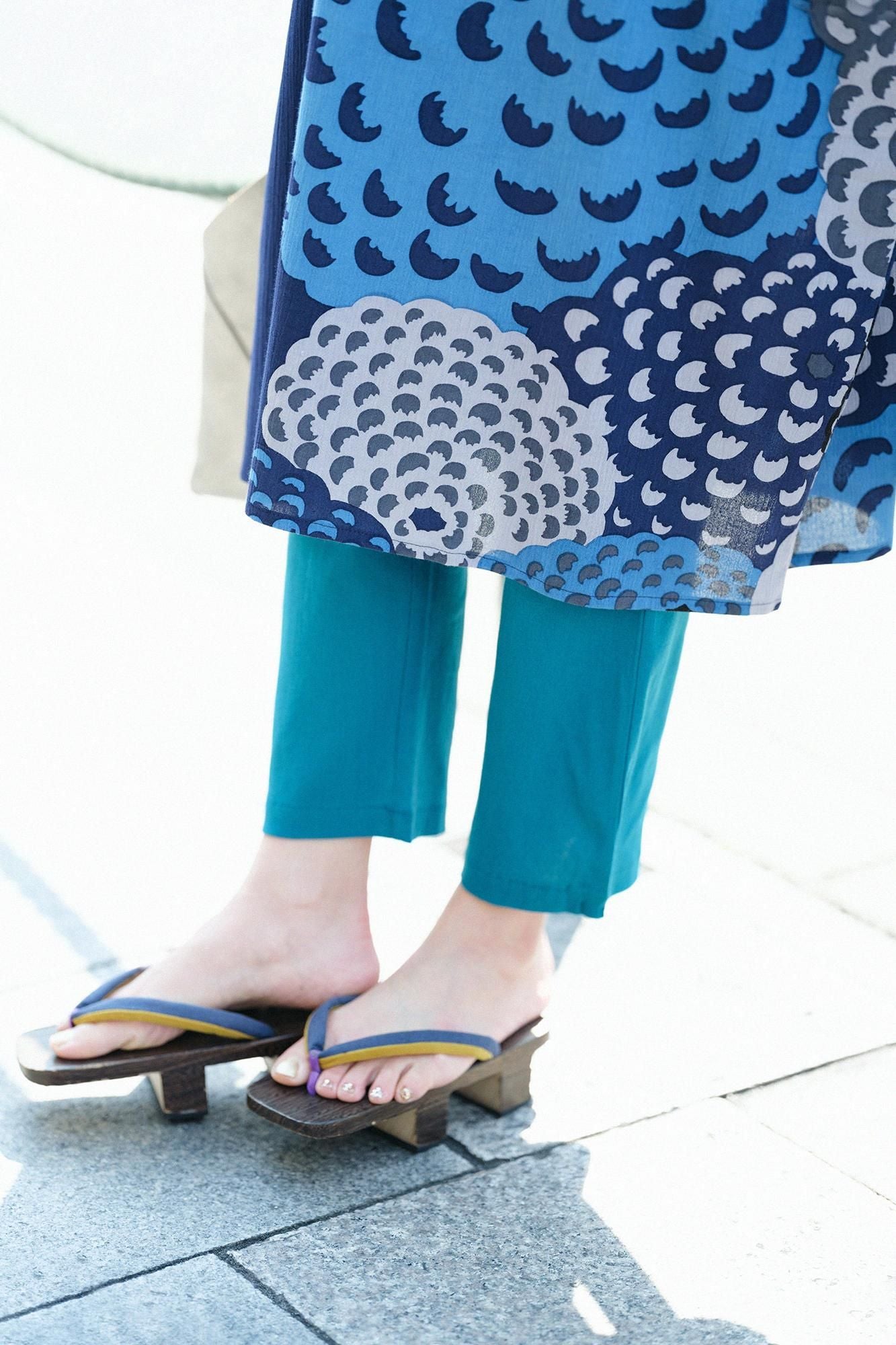 Chizimi Cotton 40/40 Skinny Pants / Marine Green