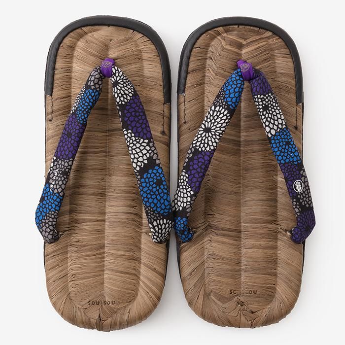 Asabura Sandals Black／Chrysanthemum Yogoro