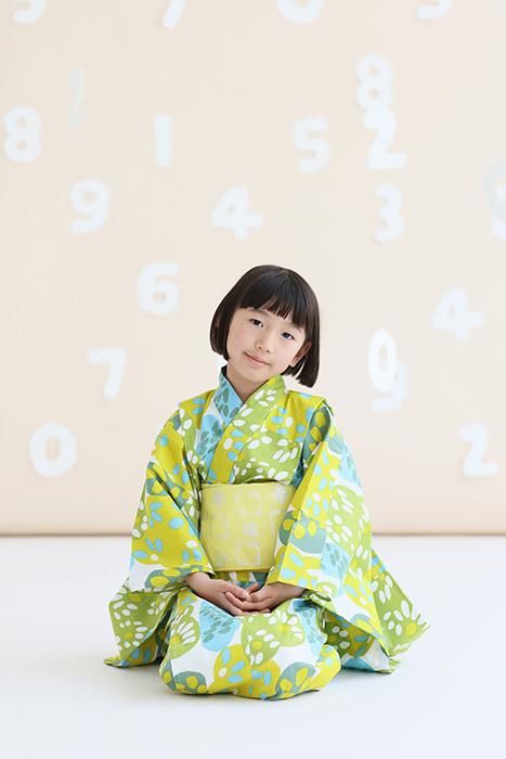 ●SOU・SOU× Kyoto Marubeni 소녀의 어린이 유카타/하나 아리 히나타