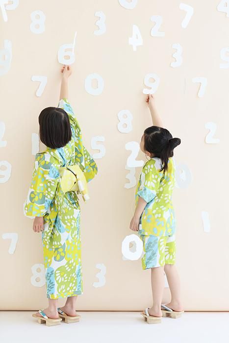 ●SOU・SOU× Kyoto Marubeni 소녀의 어린이 유카타/하나 아리 히나타