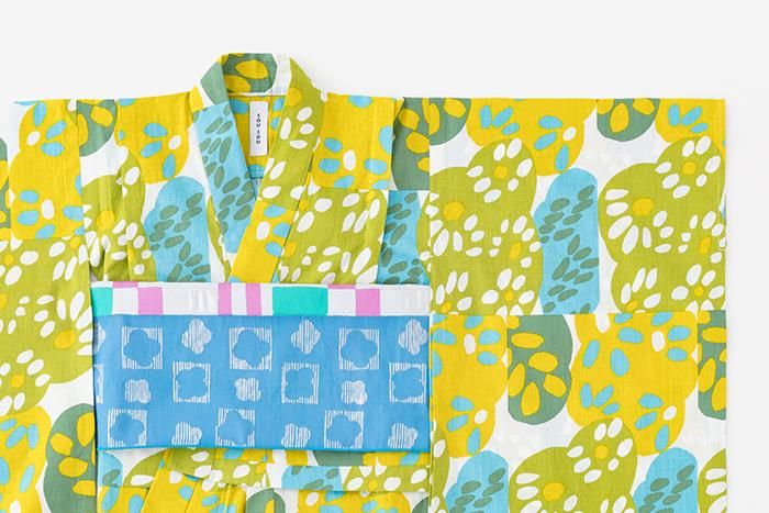 ●SOU・SOU× Kyoto Marubeni 소녀의 어린이 유카타/하나 아리 히나타