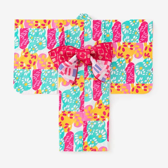 ●SOU・SOU× Kyoto Marubeni 소녀의 어린이 유카타/Hanaari muchu