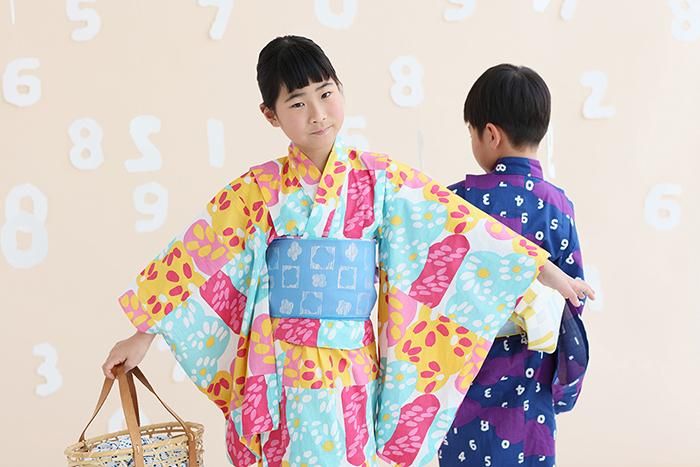 ●SOU・SOU× Kyoto Marubeni 소녀의 어린이 유카타/Hanaari muchu