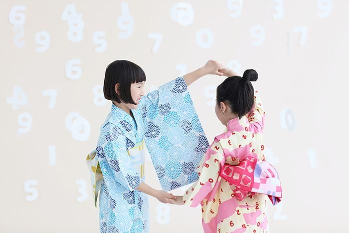 SOU-SOU 浴衣 紺色　キッズ　130センチ ○SOU・SOU×京都丸紅 女児用 こどもゆかた／そすうとくも ゆうぞ