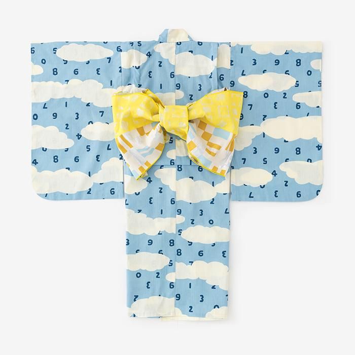 ●SOU・SOU× Kyoto Marubeni 소녀의 어린이 유카타/소수 토 쿠모 아조 오라