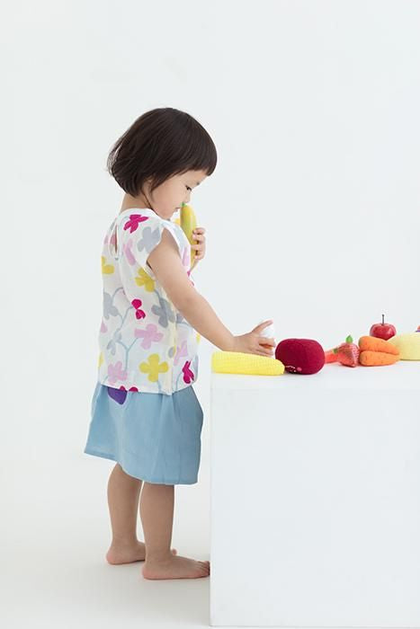 ●伊勢木棉 方形上衣／花遊戲