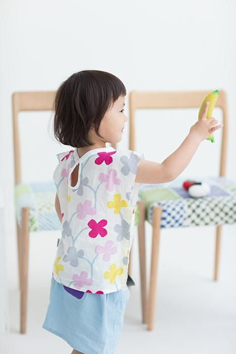 ●伊勢木棉 方形上衣／花遊戲