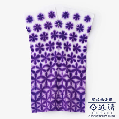 Konsei Tie-dye Chita Cotton Bun Rectangular Dress Split Joint, Gradient Snowflakes Dark Purple