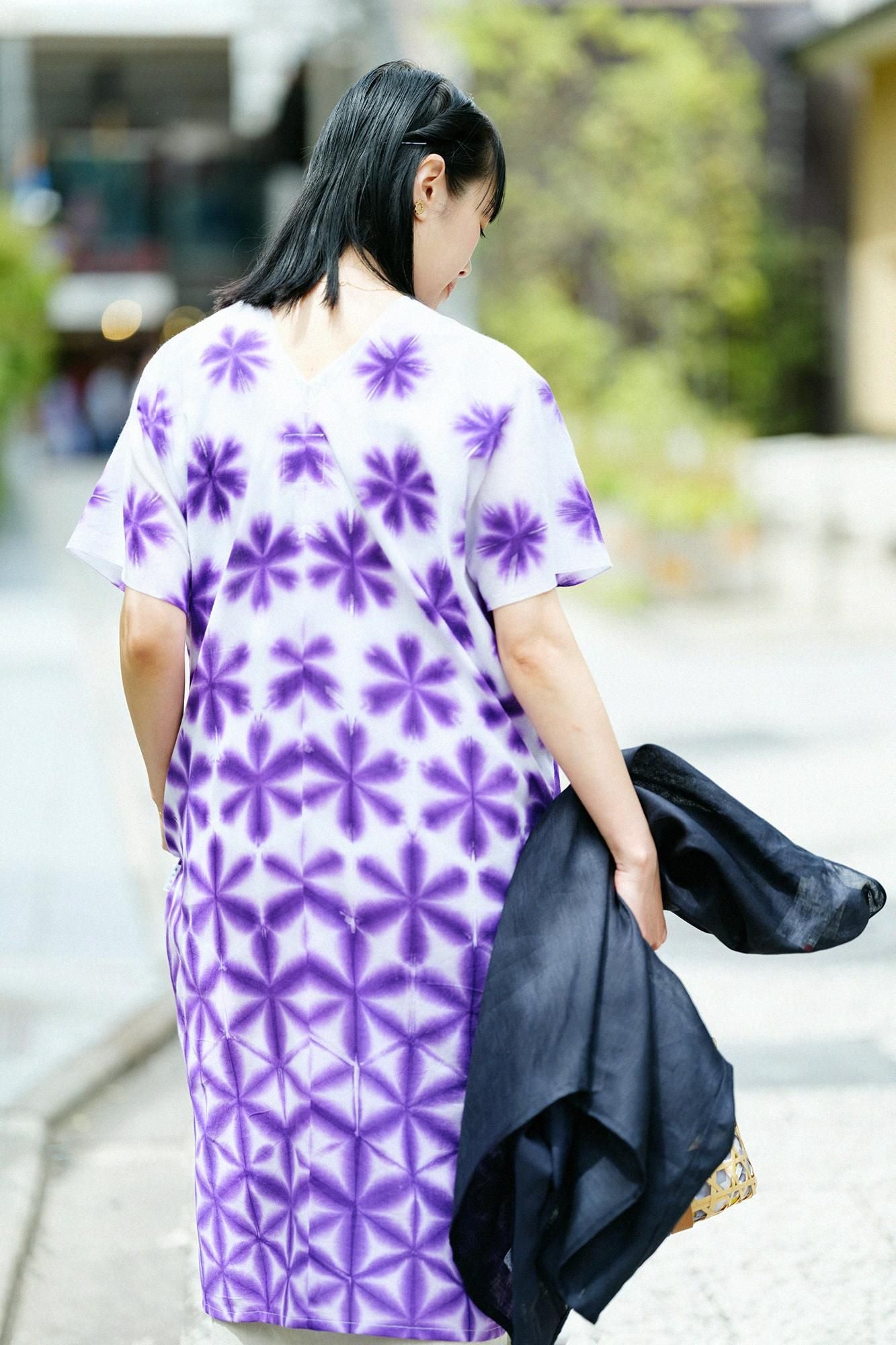 近清絞り 知多木綿 文（ぶん） 長方形衣（ちょうほうけい） 二つ身（ふたつ