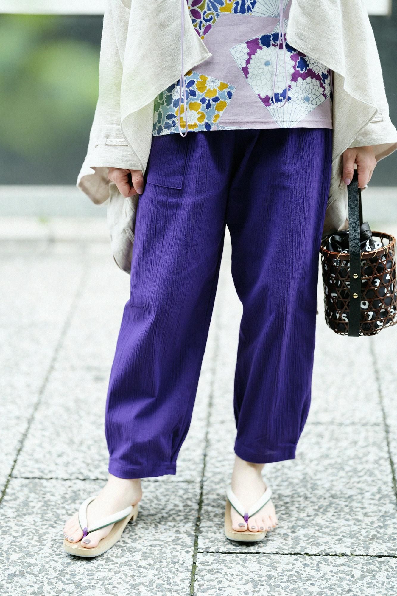 Chizimi Cotton 20/20 Monpe Workers Pants / Dark Purple