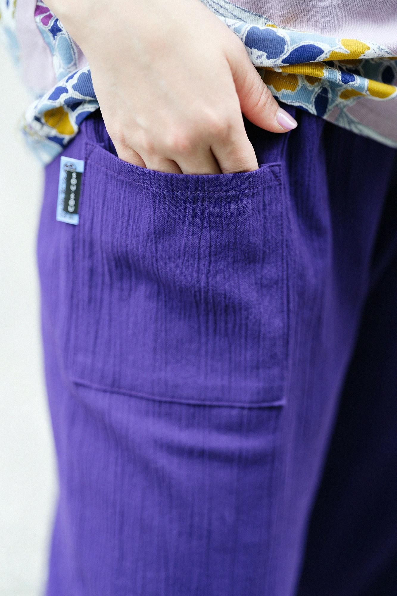 Chizimi Cotton 20/20 Monpe Workers Pants / Dark Purple