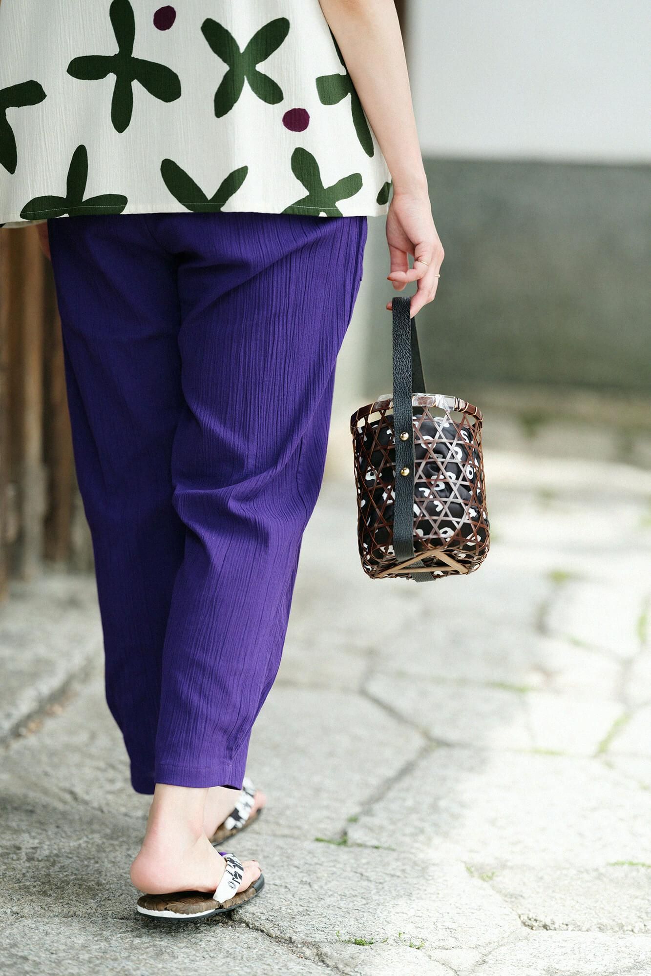 Chizimi Cotton 20/20 Monpe Workers Pants / Dark Purple