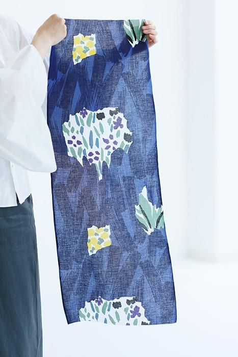 ISE Cotton Textile Tenugui / Fleurs sous-marine, Moon Dew