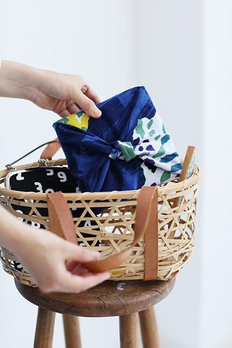 ISE Cotton Textile Tenugui / Fleurs sous-marine, Moon Dew