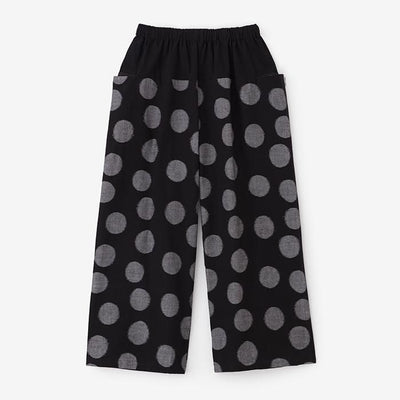 Kurume Kasuri Obi Style Pant / Polka Dots Black