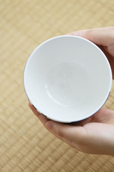 山岡善昇窯謹製 京焼手描き抹茶碗／雲間と鳥獣戯画