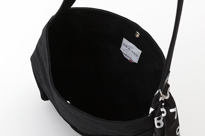 附飾帶 穩 帆布側揹包/黑色 SO-SU-U十數 昆