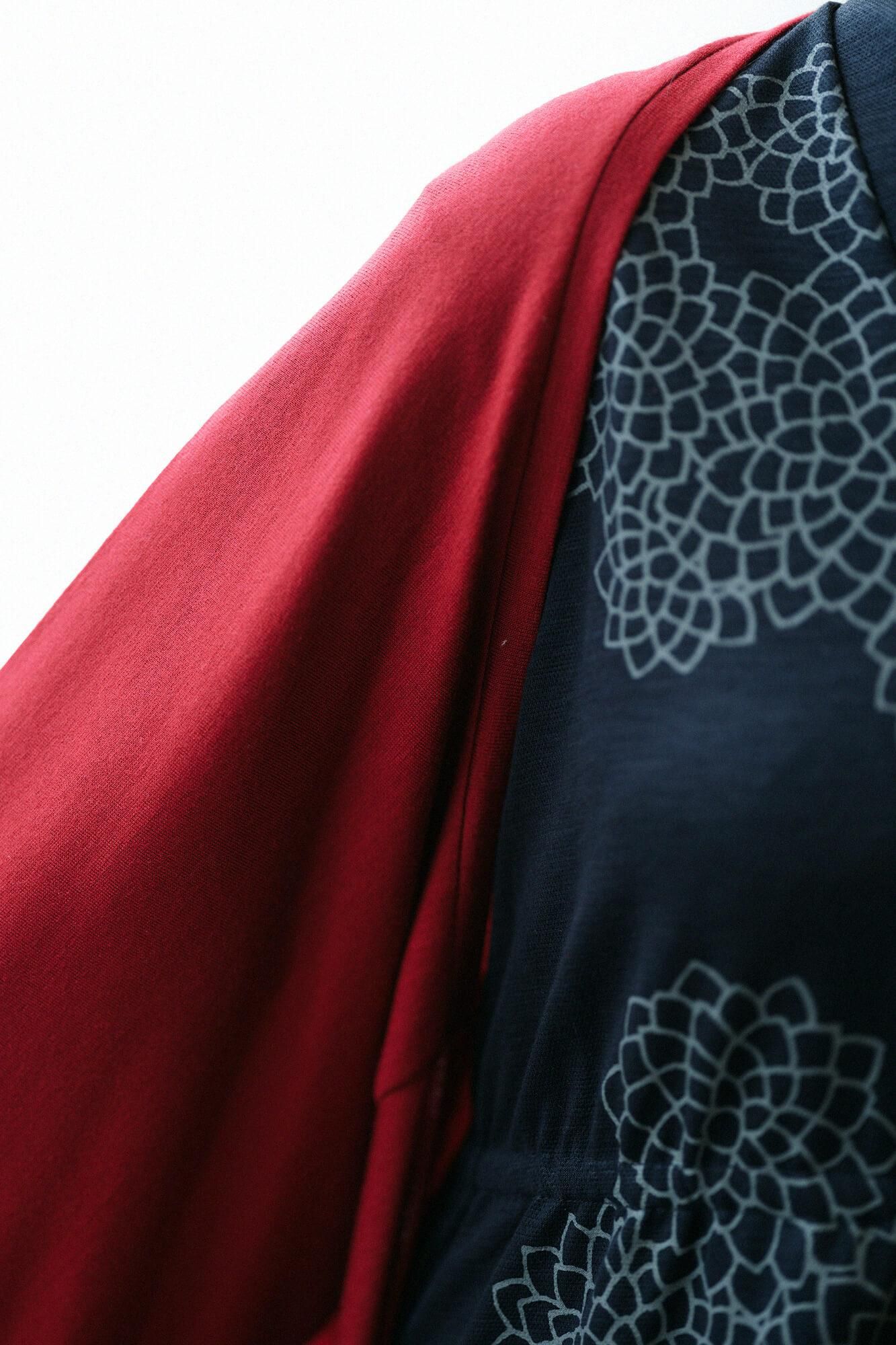 ウォッシャブルウール天竺 むささび／深緋（こきひ）