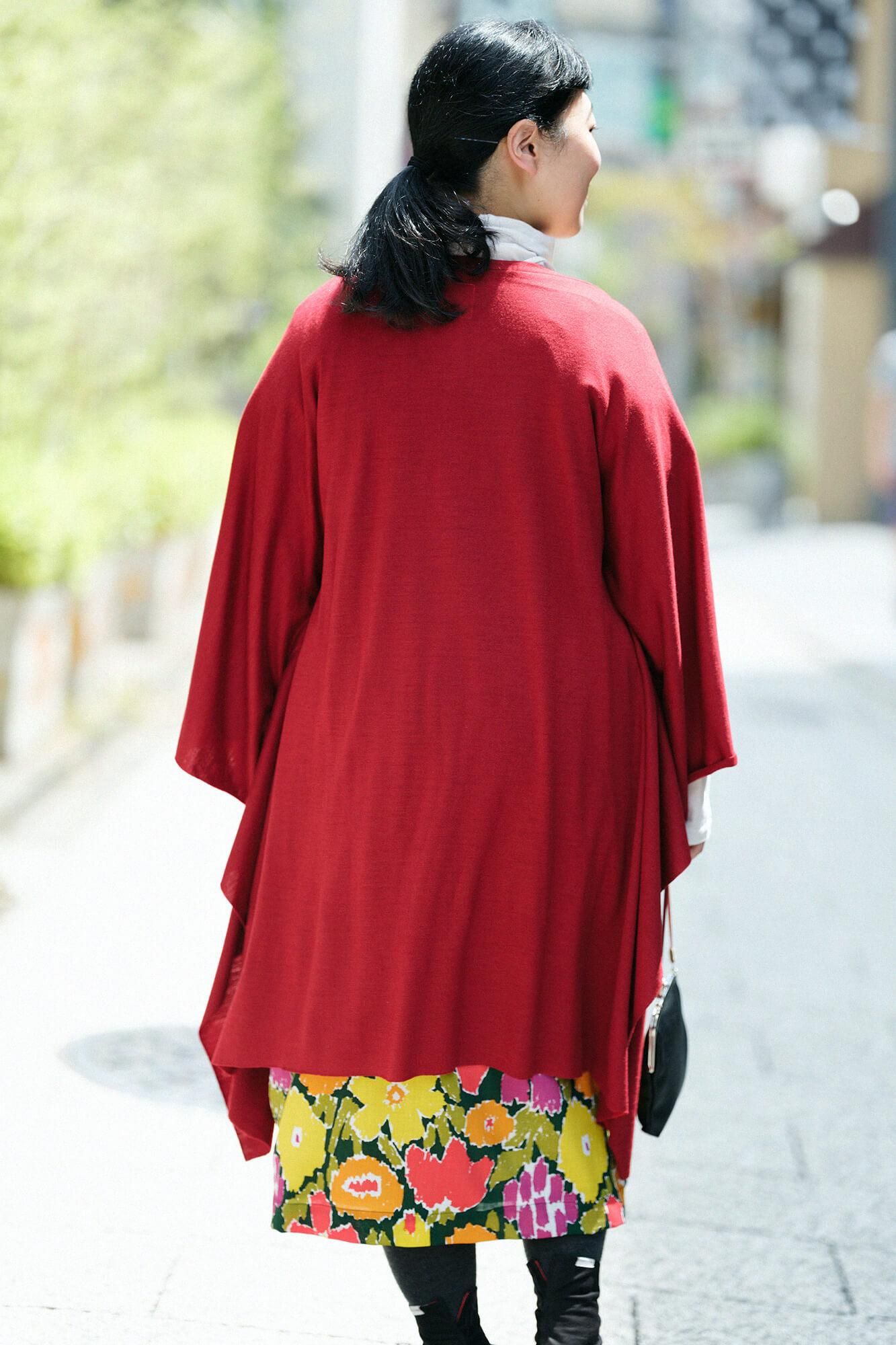 ウォッシャブルウール天竺 むささび／深緋（こきひ）