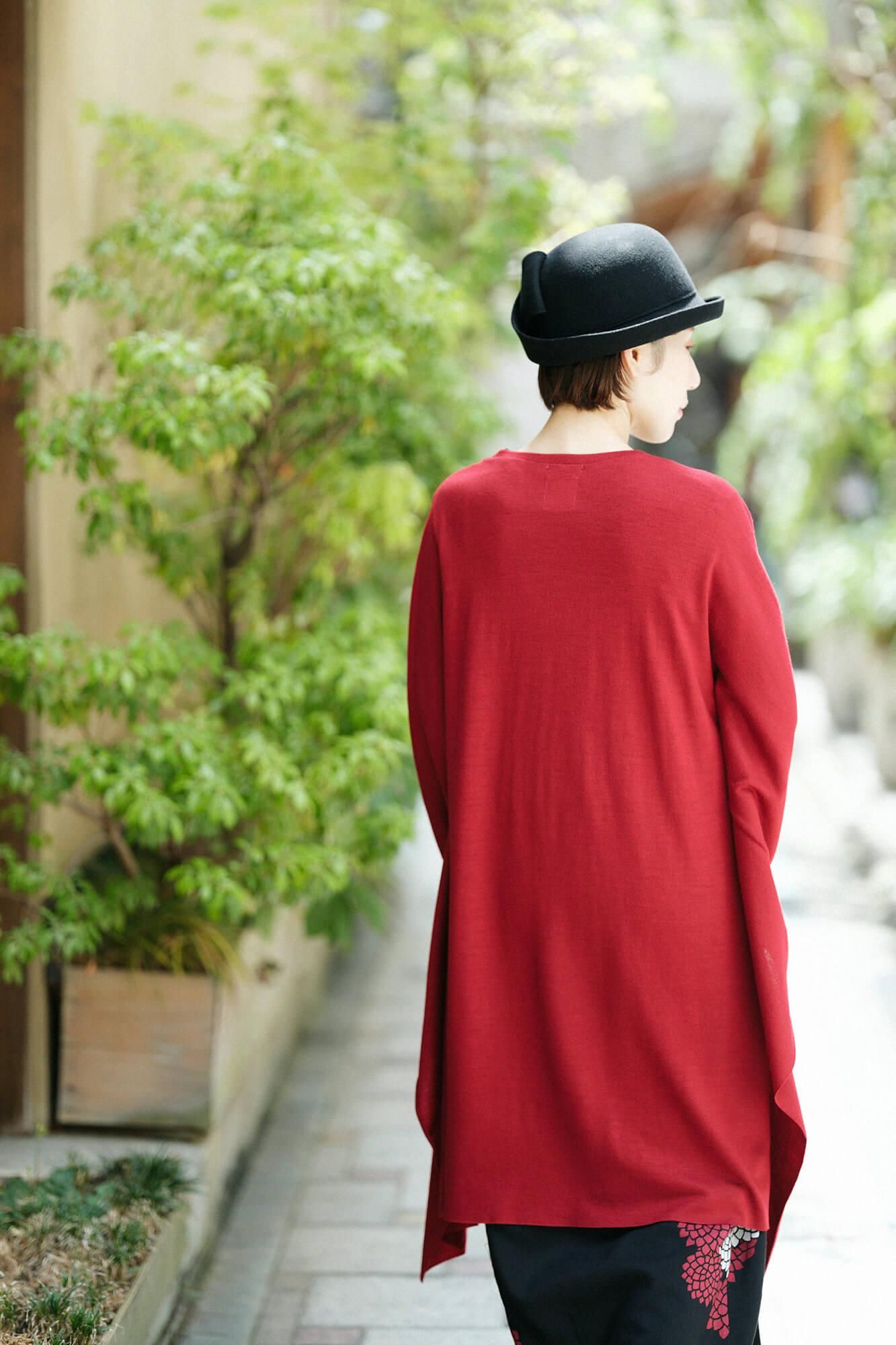 ウォッシャブルウール天竺 むささび／深緋（こきひ）