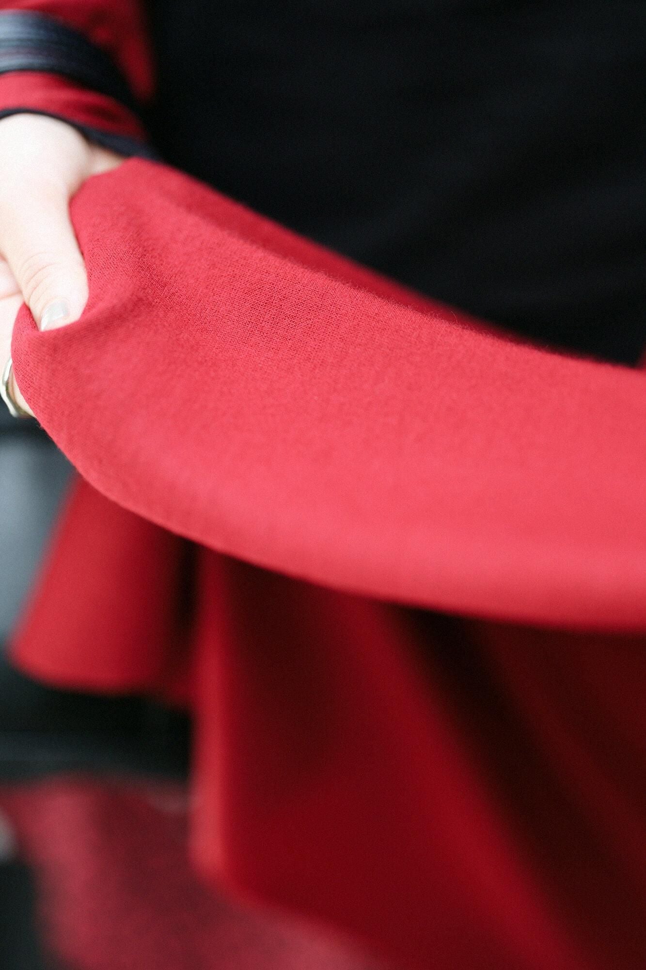 ウォッシャブルウール天竺 むささび／深緋（こきひ）