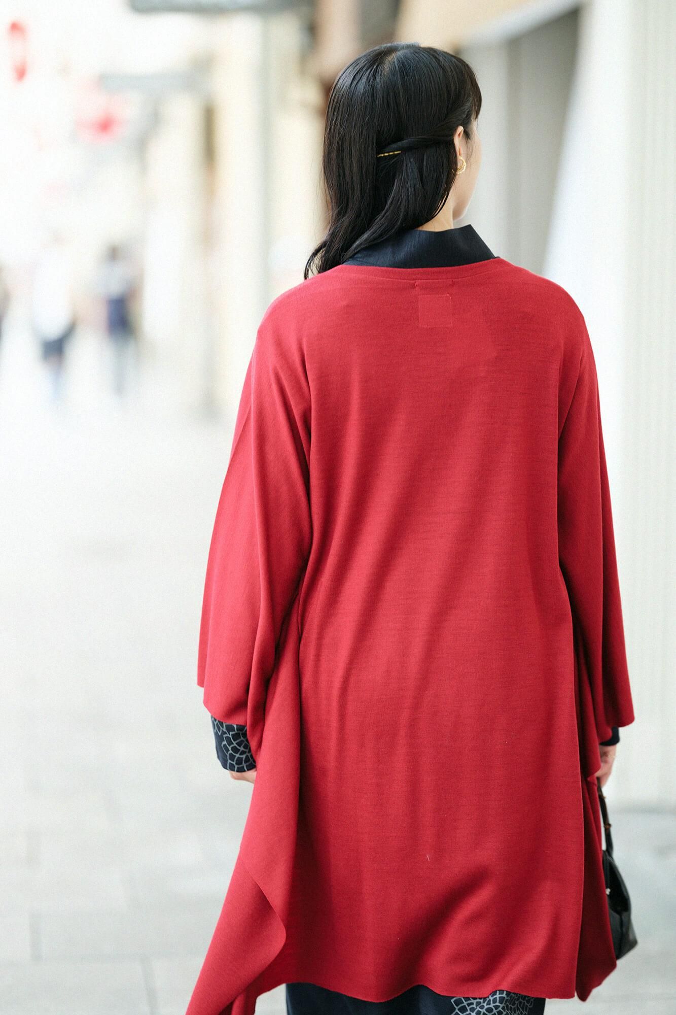 ウォッシャブルウール天竺 むささび／深緋（こきひ）