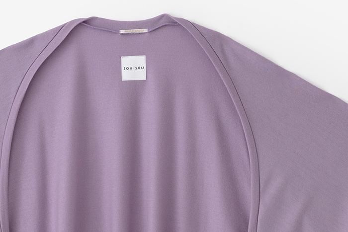 平針織 可洗羊毛 飛鼠袖外披／紅藤色