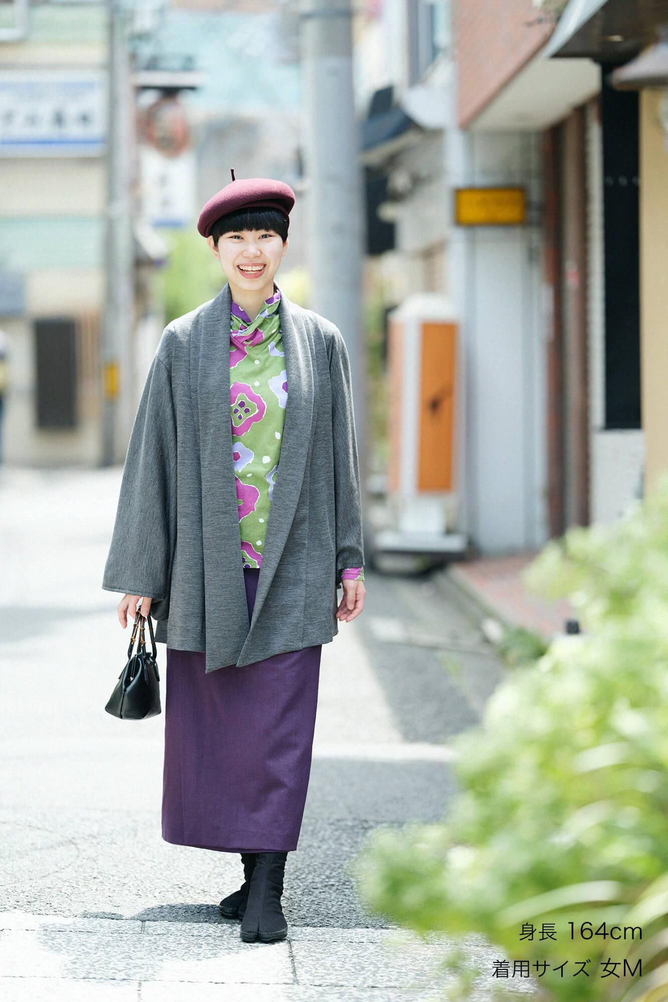 毛斯綸 裹裙／深紫色