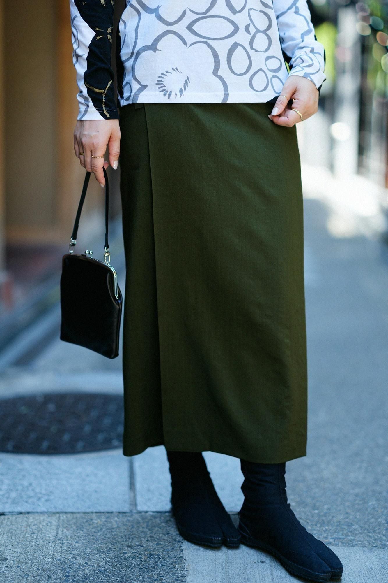 모슬린 코시키 스커트／짙은 초록색