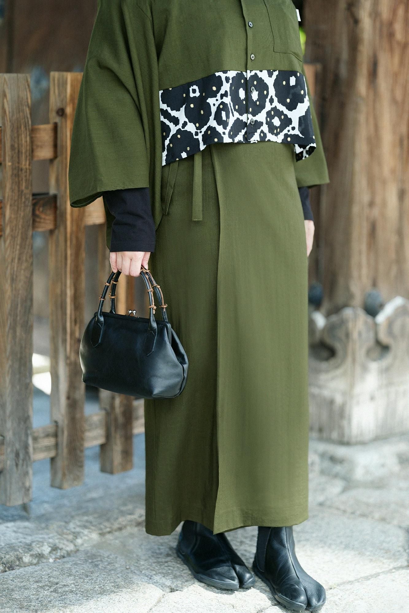 모슬린 코시키 스커트／짙은 초록색