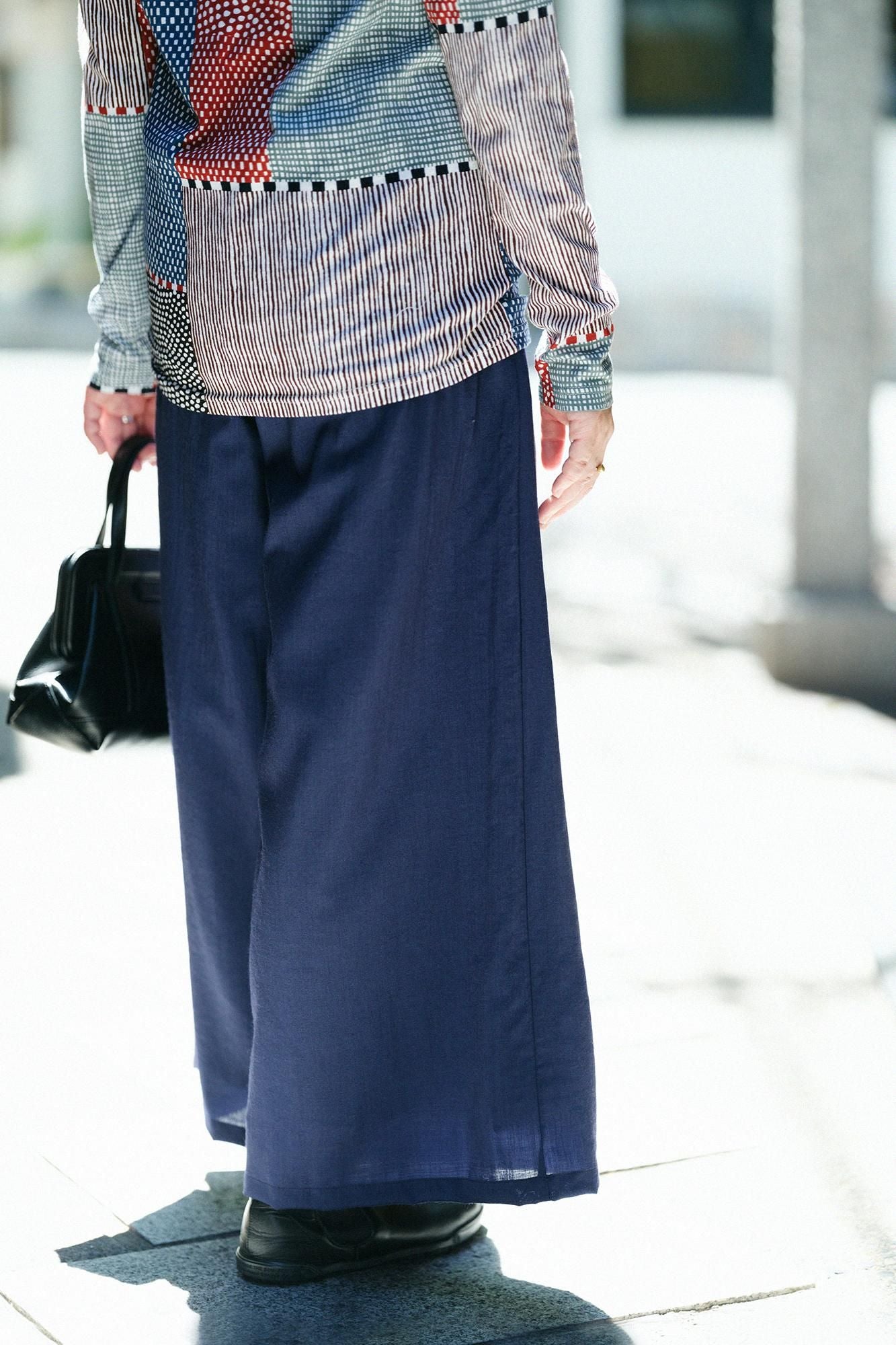 平纹细布宽蒙佩/深蓝色