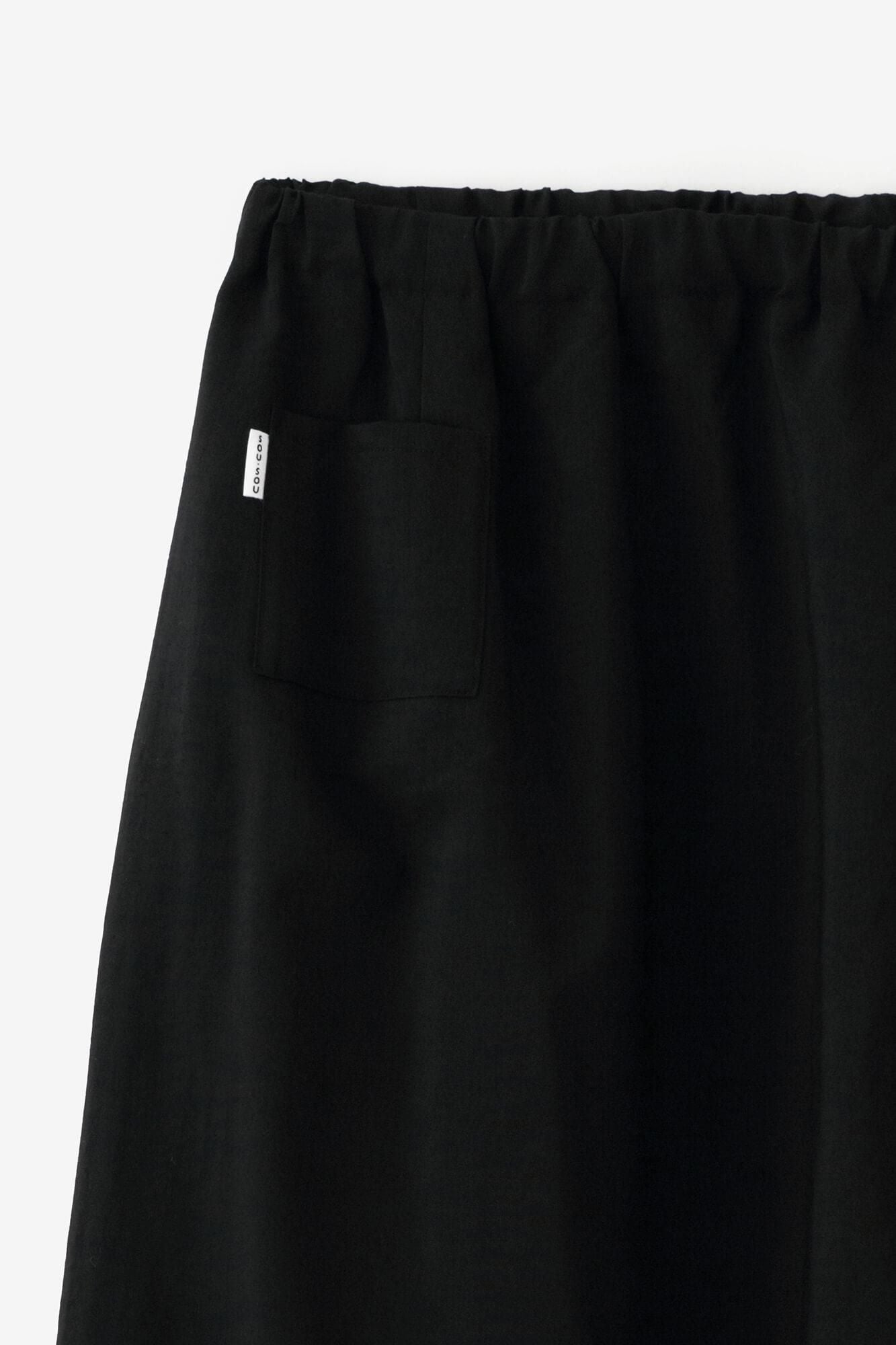 Muslin Wool Long Skirt / Black