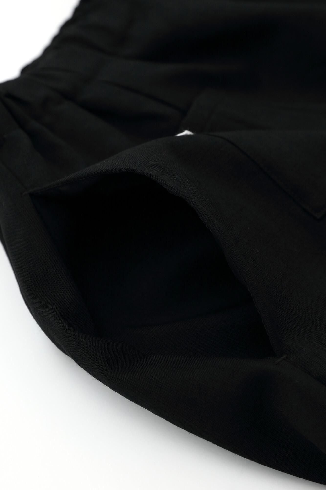 Muslin Wool Long Skirt / Black