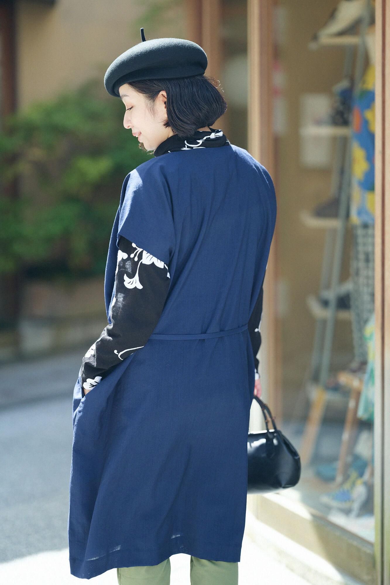 毛斯綸 長方形洋裝／深藍色 2