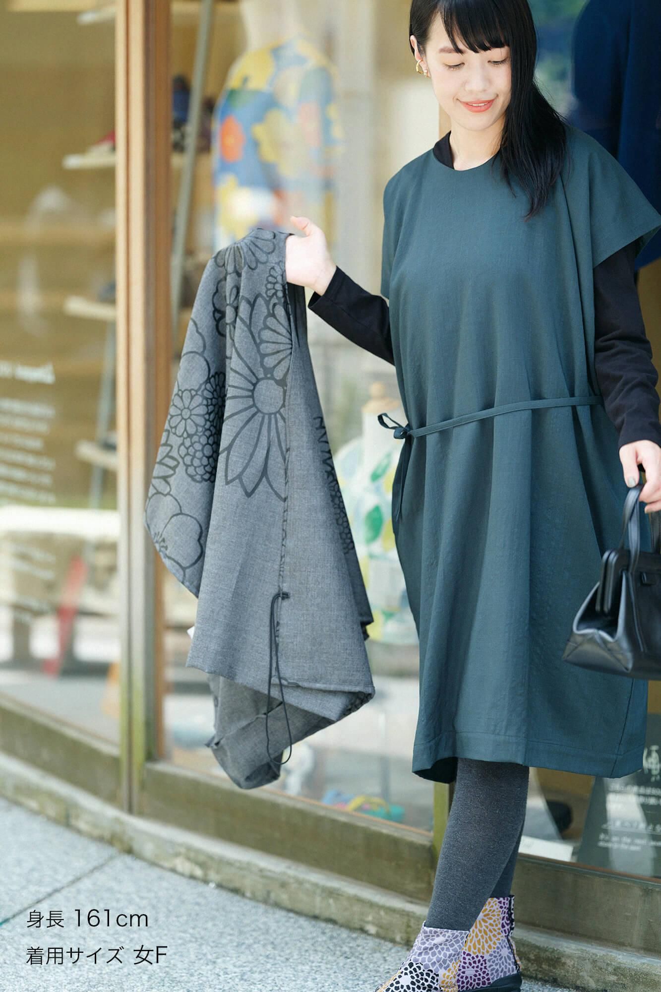 sousou ソウソウ　モスリン長方形衣 ワンピース　ほほえみ　花柄　貫頭衣 sousou ソウソウ モスリン長方形衣 ワンピース ほほえみ 花柄 貫