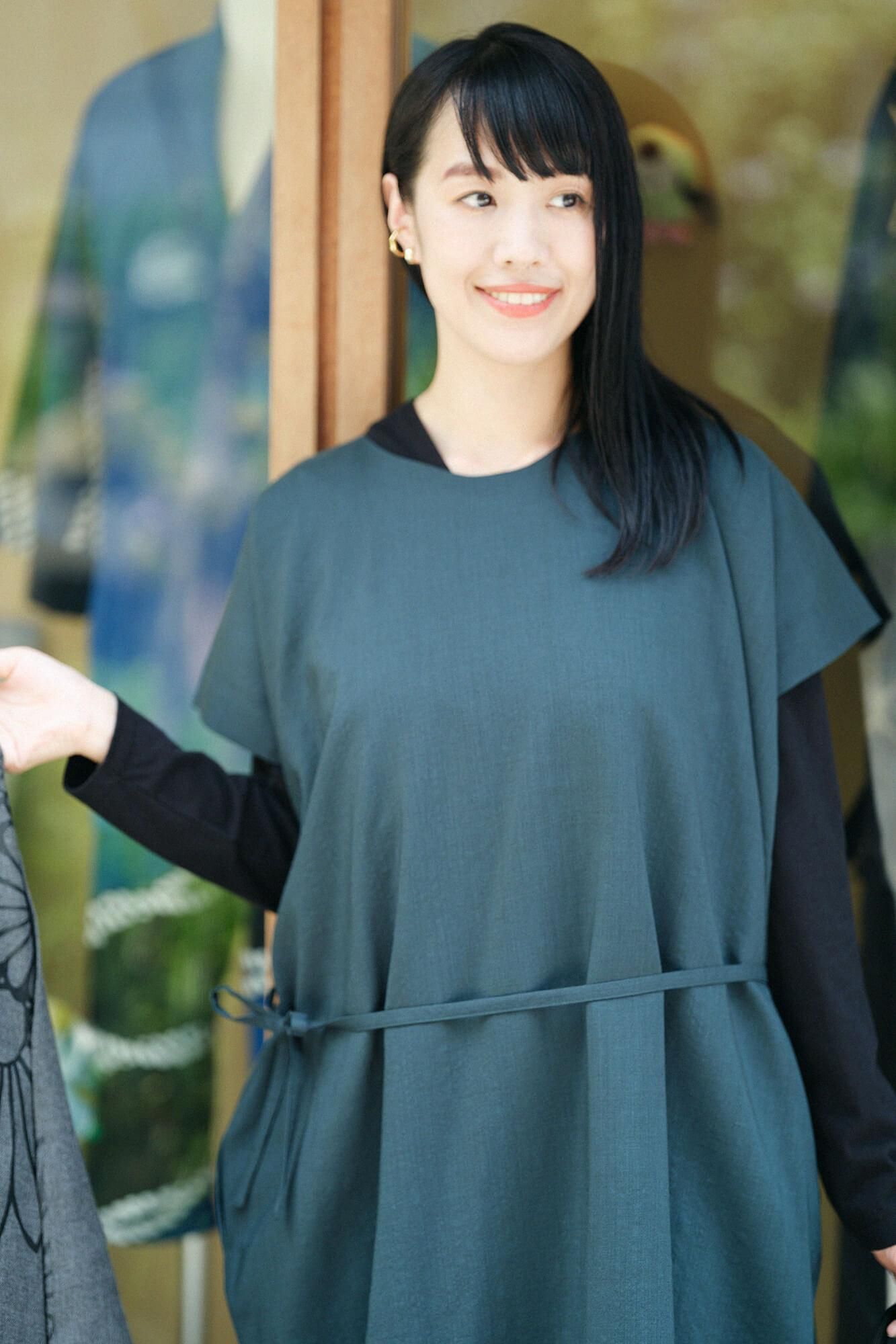 sousou ソウソウ　モスリン長方形衣 ワンピース　ほほえみ　花柄　貫頭衣 sousou ソウソウ モスリン長方形衣 ワンピース ほほえみ 花柄 貫