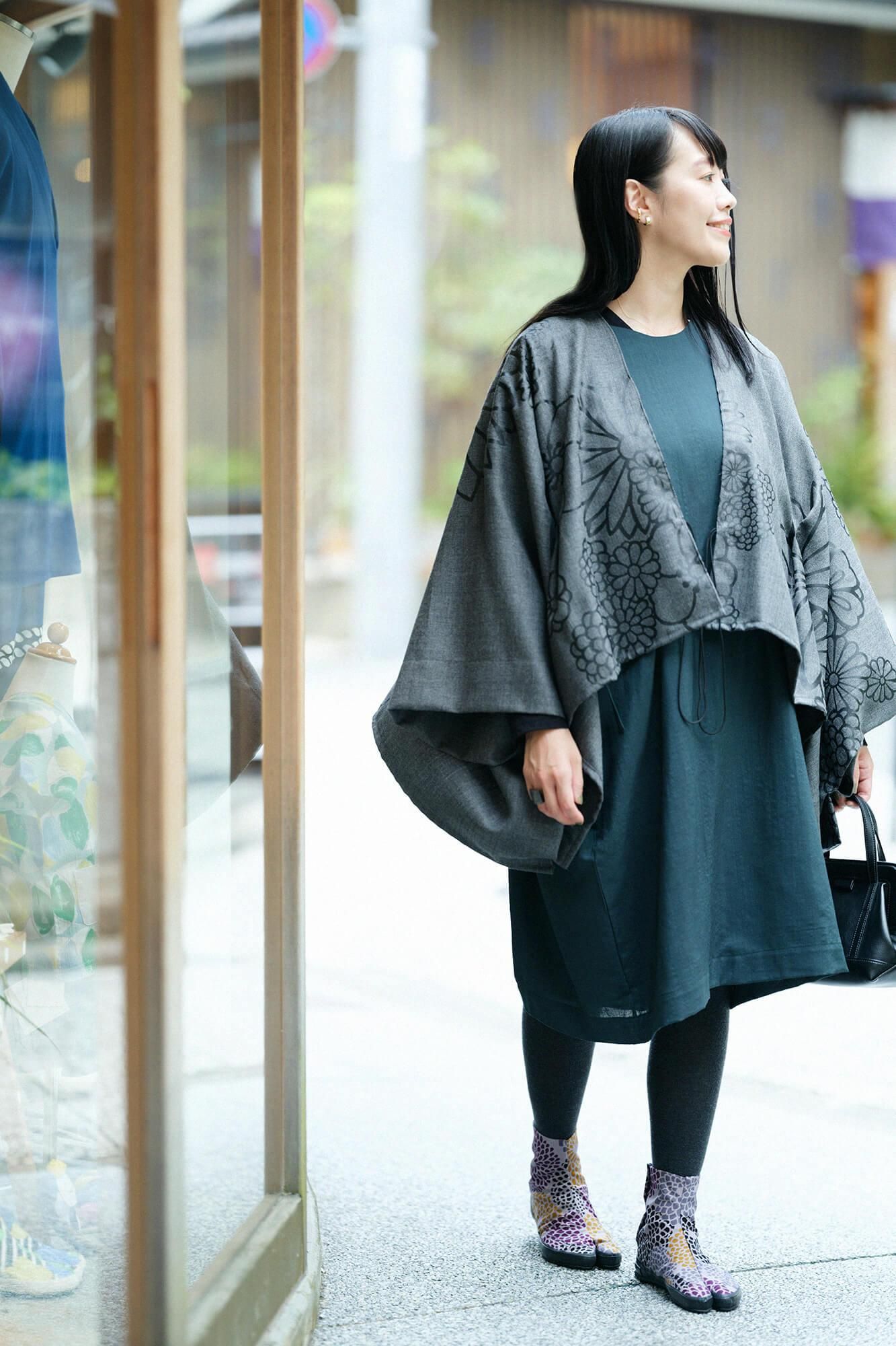 net限定】モスリン 長方形衣（ちょうほうけい）／小鴨色2（こが