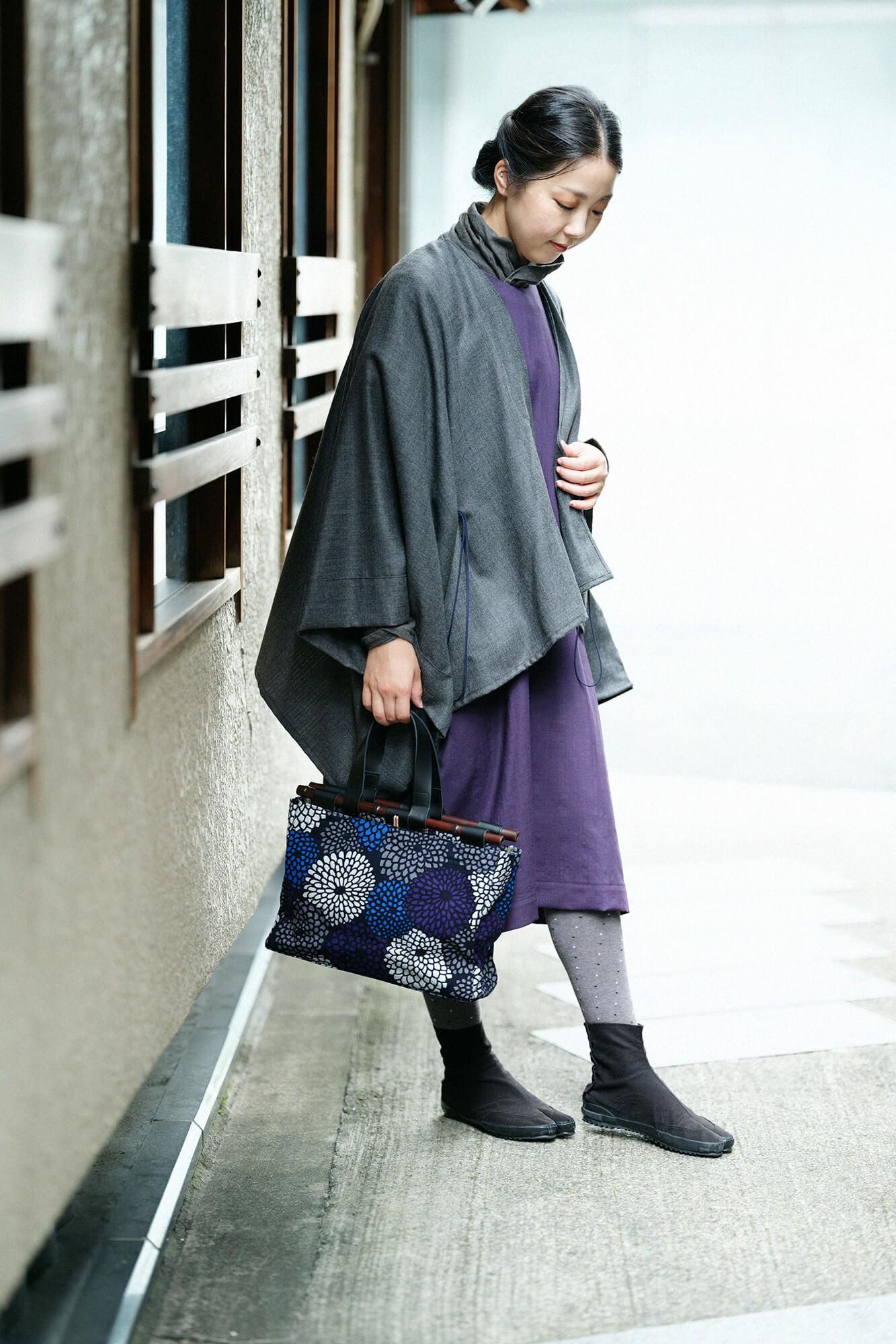 毛斯綸 長方形洋裝（chohokei）/深紫色2