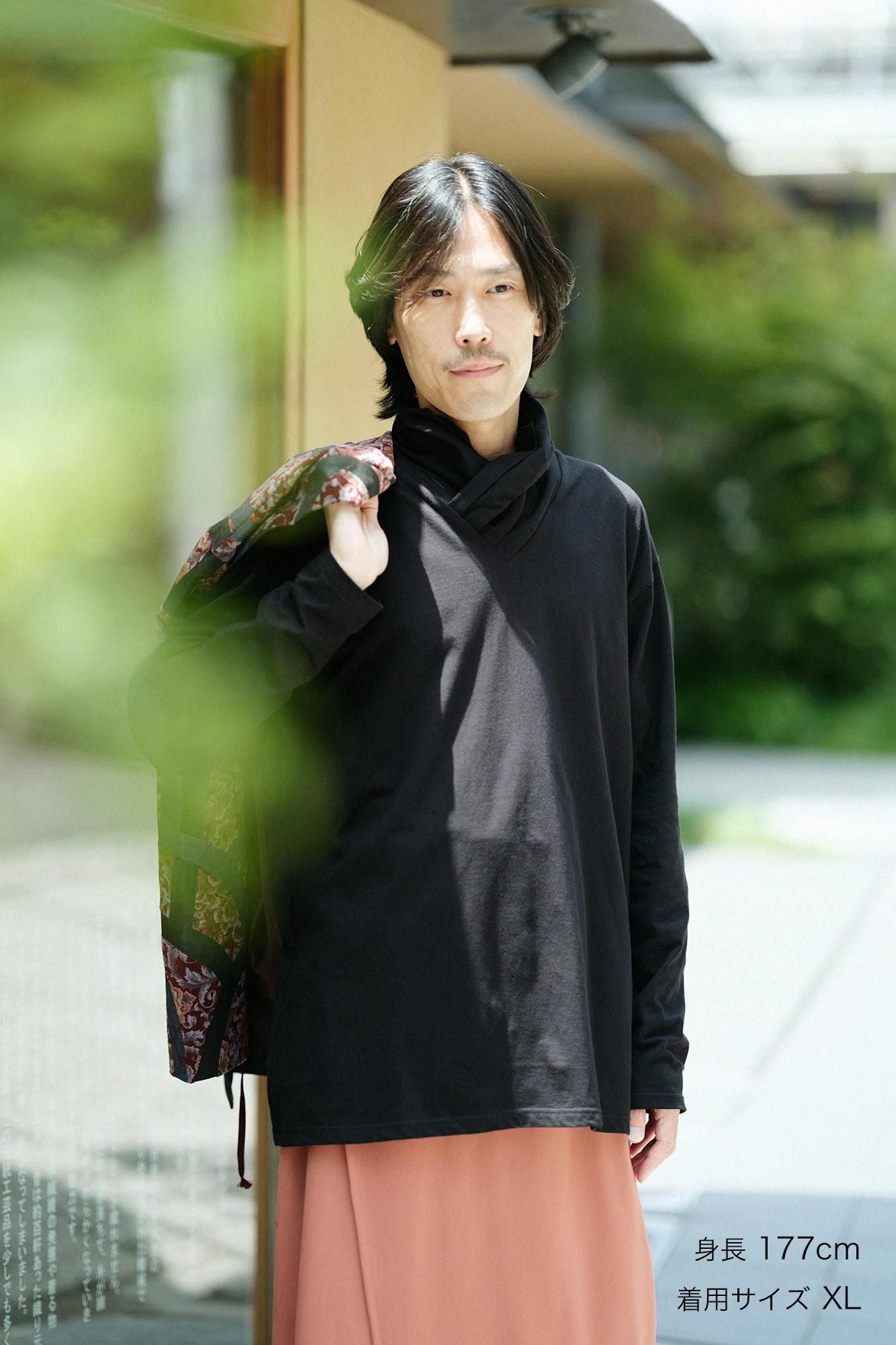 【白雪姫さま専用】sousouゆかたみたて百花　抜衿ジバン濡羽色セット　ソウソウ 抜衿ジバン 七分丈／濡羽色（ぬればいろ）