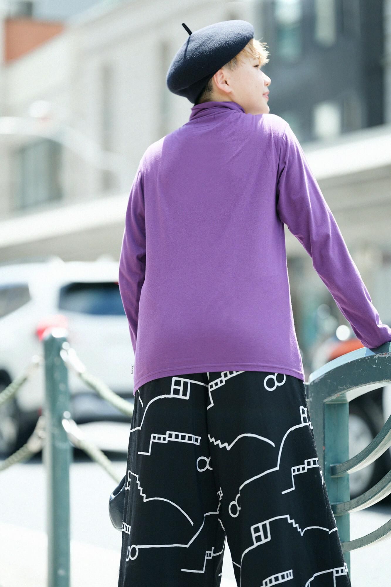 高領上衣／紫色