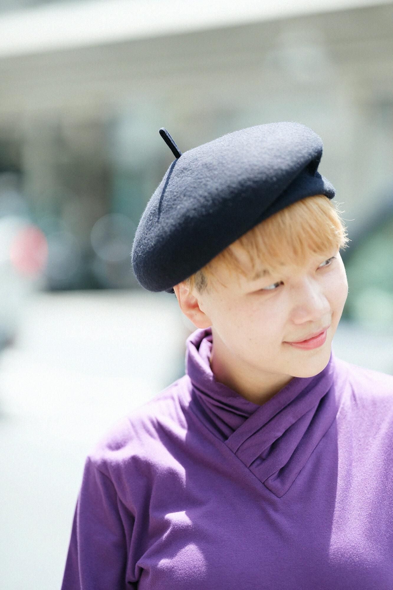 高領上衣／紫色