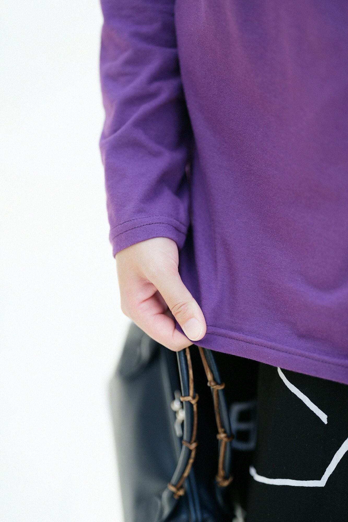 高領上衣／紫色