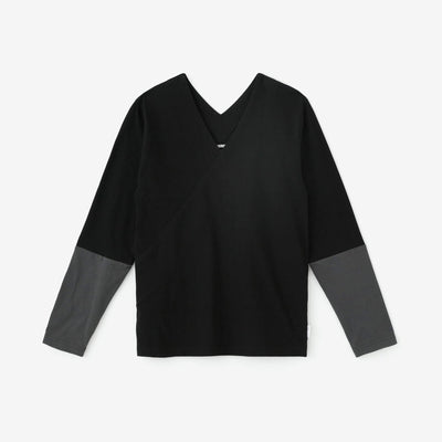 누키에리 지반 색이 다른소매 서티싱글/검은색(누바이로) x 리드 컬러 (나마리로)