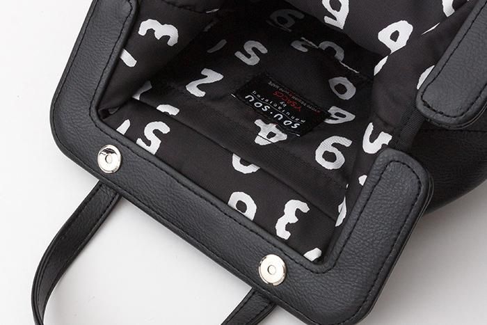 SOU・SOU× y'saccs 페이크 가죽 토트 가마 작은/검은색(당신이 그것을 입었다면 괜찮습니다) ×SO-SU-U콘