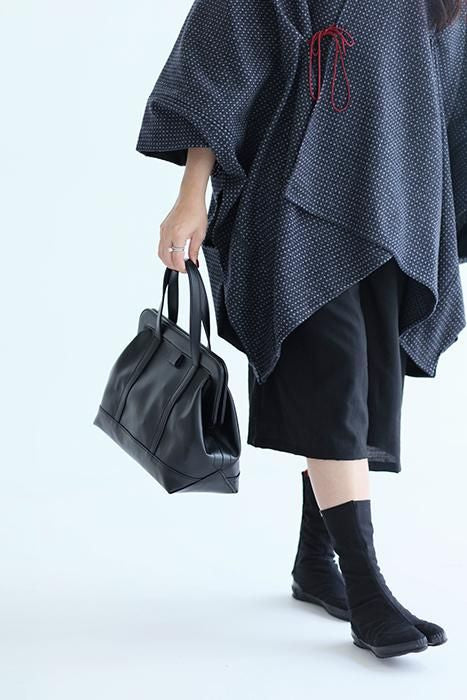 SOU・SOU × Y'SACCS Artificial Leather Tote Bag Medium/ Black×SO-SU-U Kon