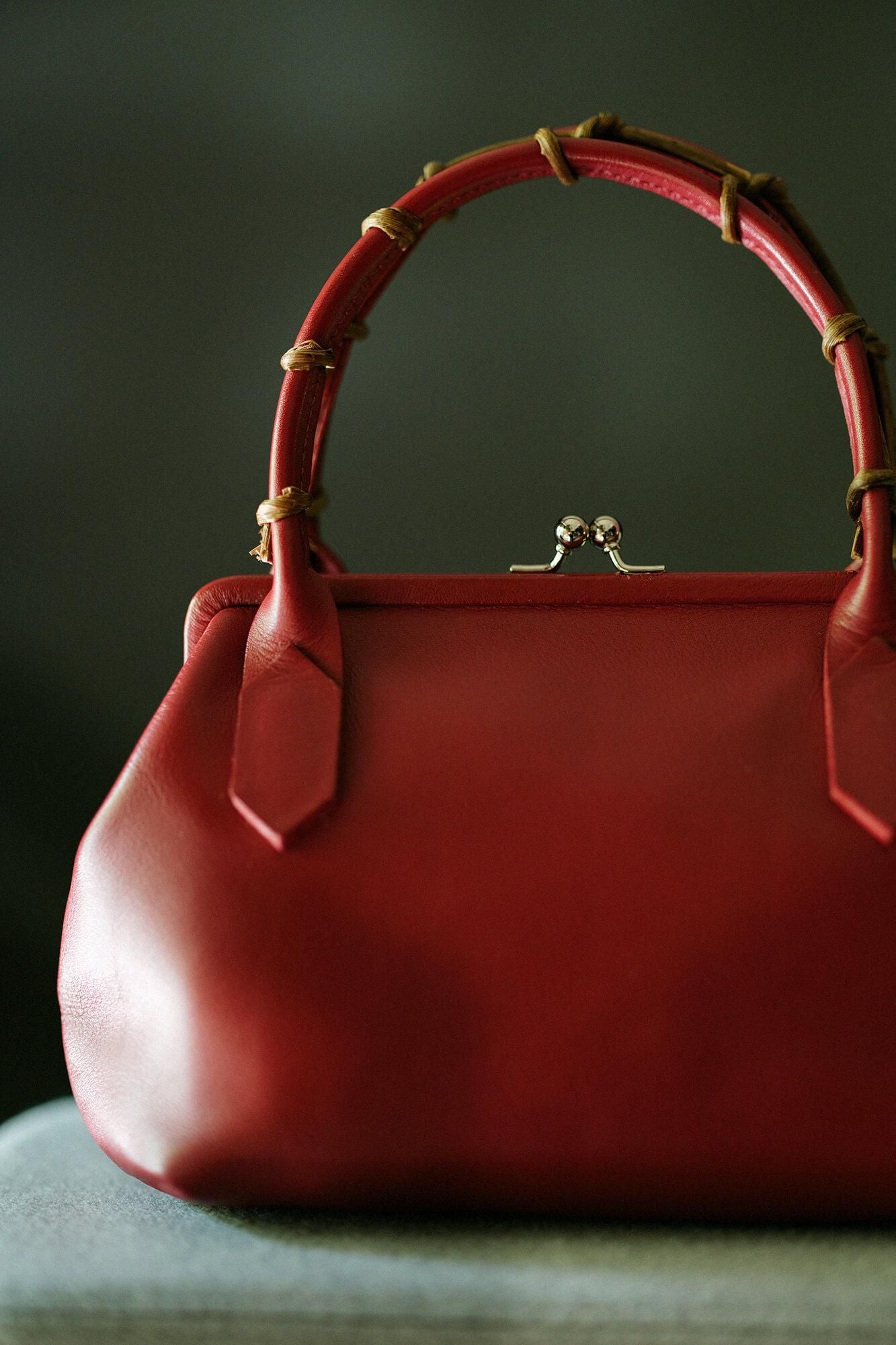 SOU・SOU×Y’SACCS
 藤蔓 手提口金包／紅色×點線